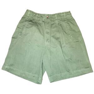 American Eagle Outfitters For Her Camo Green Cotton Pleated Front Shorts Size 12